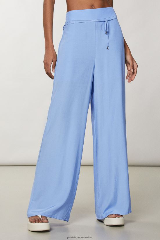 vestir mx Patrizia Pepe mujer pantalones palazzo elásticos azul ceramica 66024R194