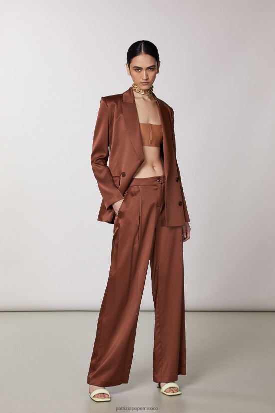 vestir mx Patrizia Pepe mujer pantalones palazzo elegantes chocolate negro 66024R495