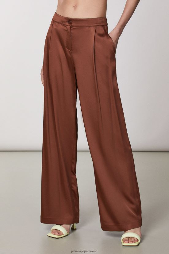 vestir mx Patrizia Pepe mujer pantalones palazzo elegantes chocolate negro 66024R495