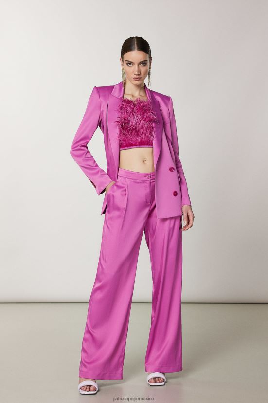 vestir mx Patrizia Pepe mujer pantalones palazzo elegantes orquídea morada 66024R520