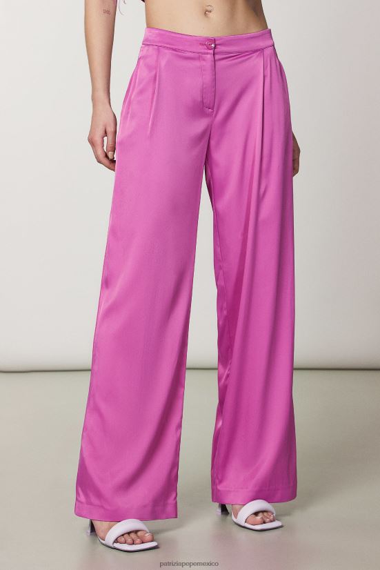 vestir mx Patrizia Pepe mujer pantalones palazzo elegantes orquídea morada 66024R520
