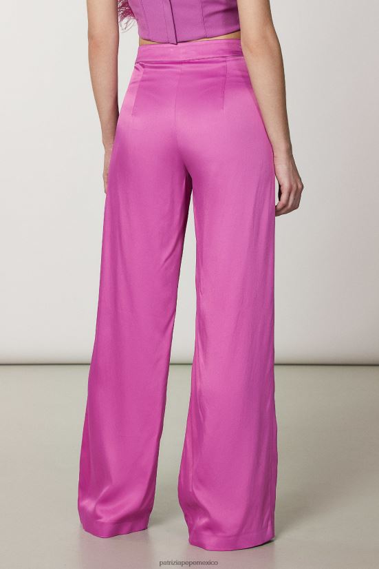 vestir mx Patrizia Pepe mujer pantalones palazzo elegantes orquídea morada 66024R520