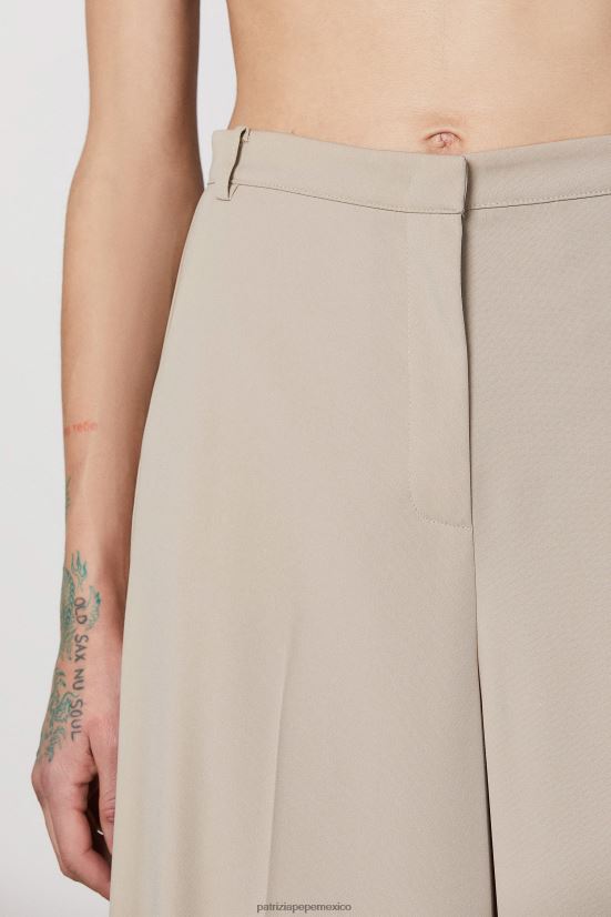 vestir mx Patrizia Pepe mujer pantalones palazzo esenciales beige de ensueño 66024R489