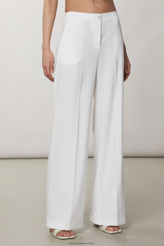 vestir mx Patrizia Pepe mujer pantalones palazzo esenciales blanco 66024R607