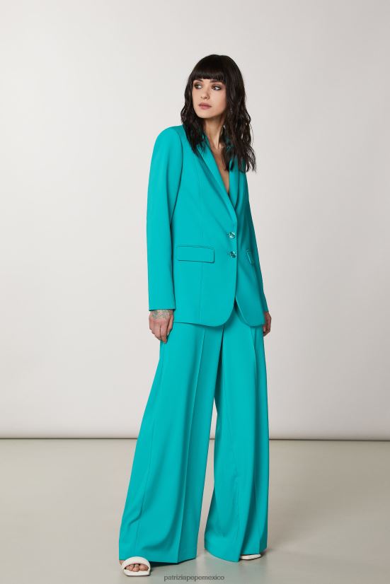 vestir mx Patrizia Pepe mujer pantalones palazzo esenciales ilusión verde 66024R406