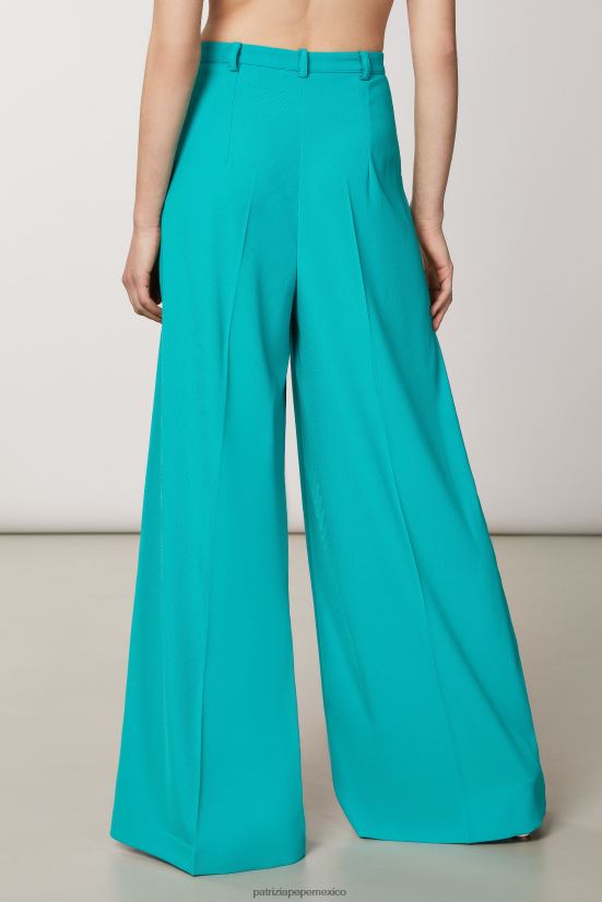 vestir mx Patrizia Pepe mujer pantalones palazzo esenciales ilusión verde 66024R406