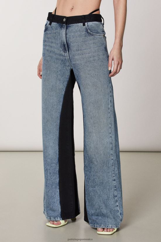 vestir mx Patrizia Pepe mujer jeans suaves de dos tonos lavado negro índigo 66024R385