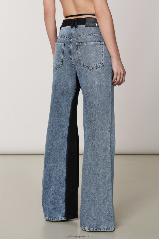 vestir mx Patrizia Pepe mujer jeans suaves de dos tonos lavado negro índigo 66024R385