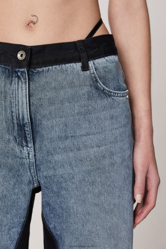 vestir mx Patrizia Pepe mujer jeans suaves de dos tonos lavado negro índigo 66024R385