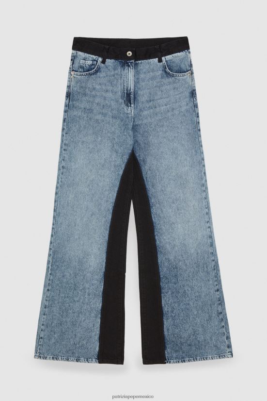 vestir mx Patrizia Pepe mujer jeans suaves de dos tonos lavado negro índigo 66024R385