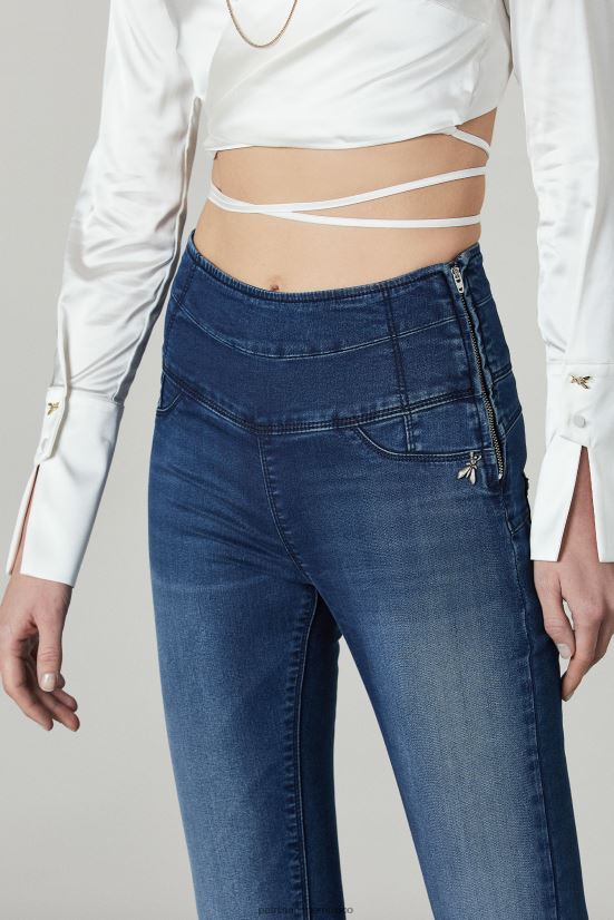 vestir mx Patrizia Pepe mujer jeans tipo jeggings ajustados con cintura alta azul lavado 66024R671