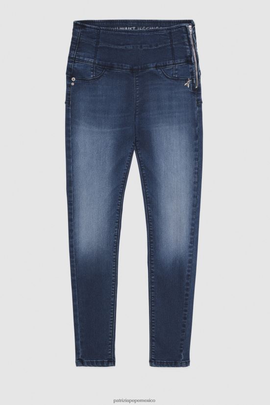 vestir mx Patrizia Pepe mujer jeans tipo jeggings ajustados con cintura alta azul lavado 66024R671