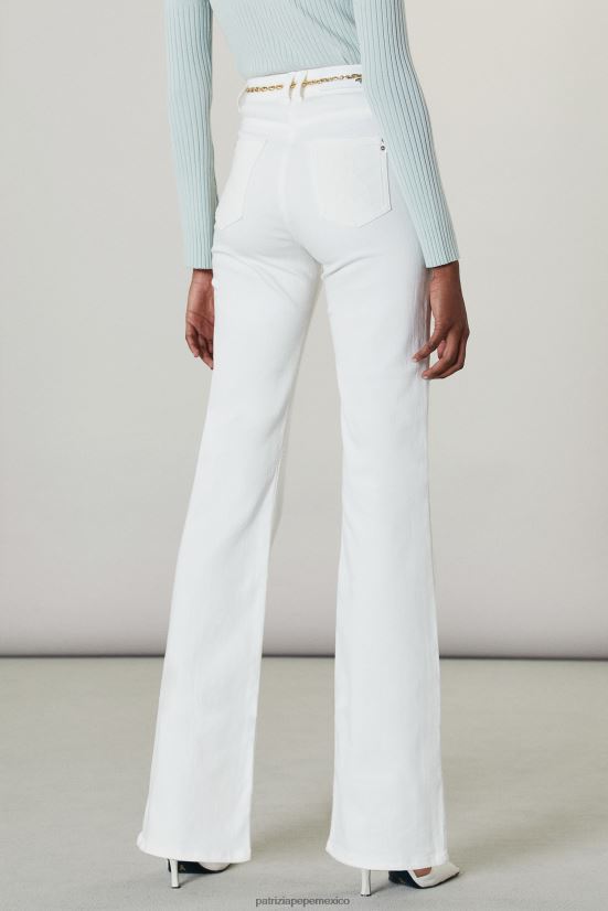 vestir mx Patrizia Pepe mujer jeggings con bordado de moscas blanco 66024R681