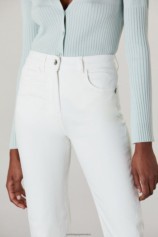 vestir mx Patrizia Pepe mujer jeggings con bordado de moscas blanco 66024R681