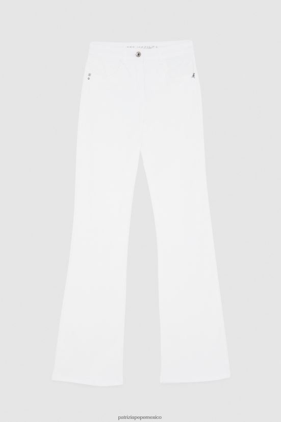 vestir mx Patrizia Pepe mujer jeggings con bordado de moscas blanco 66024R681