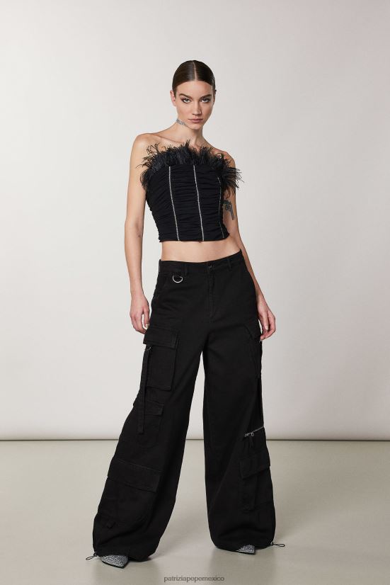 vestir mx Patrizia Pepe mujer pantalones cargo de mezclilla oversize Nerón 66024R20