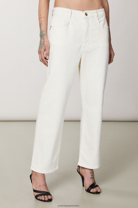 vestir mx Patrizia Pepe mujer pantalones de 5 bolsillos gardenia blanca 66024R463