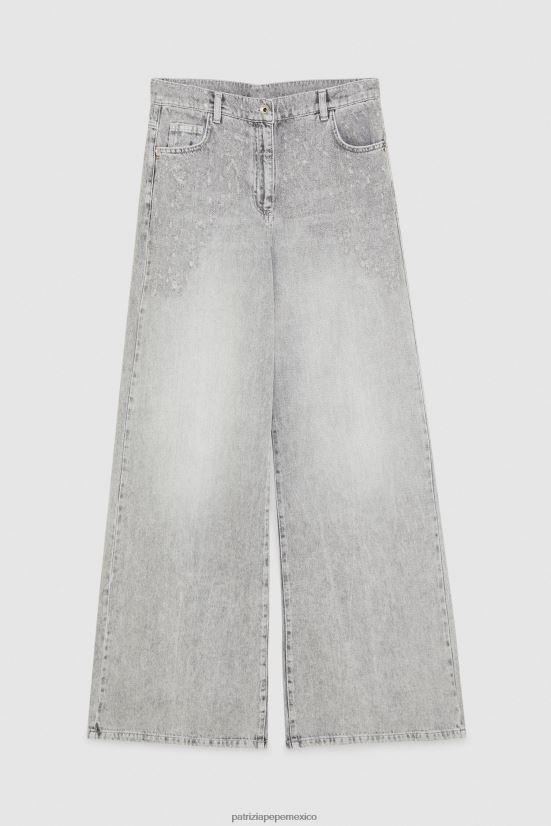 vestir mx Patrizia Pepe mujer pantalones de algodón suave lavado gris mineral 66024R126