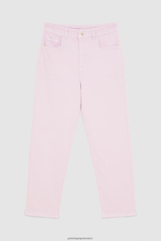 vestir mx Patrizia Pepe mujer pantalones de cintura alta lavado lila fresco 66024R474