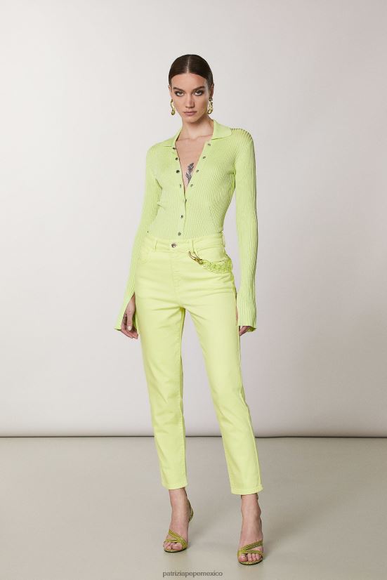 vestir mx Patrizia Pepe mujer pantalones de cintura alta lima soleada 66024R697