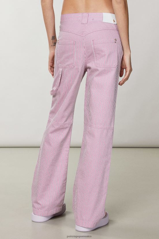 vestir mx Patrizia Pepe mujer pantalones de mezclilla a rayas rayas malva 66024R606