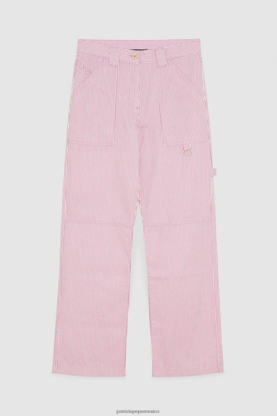 vestir mx Patrizia Pepe mujer pantalones de mezclilla a rayas rayas malva 66024R606