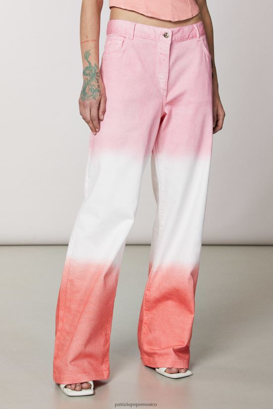 vestir mx Patrizia Pepe mujer pantalones de talle bajo melocotón jugoso degradado 66024R508