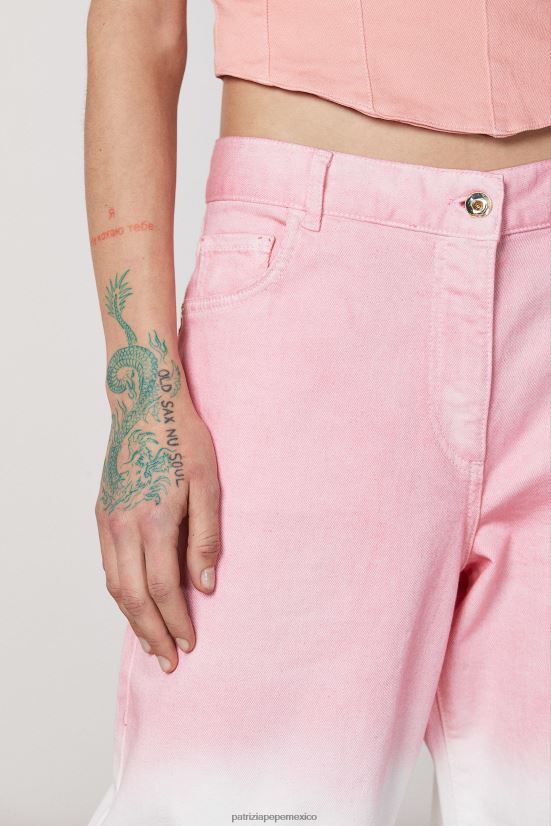 vestir mx Patrizia Pepe mujer pantalones de talle bajo melocotón jugoso degradado 66024R508