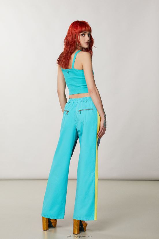 vestir mx Patrizia Pepe mujer pantalones multitejidos lavado de mezclilla híbrido 66024R605