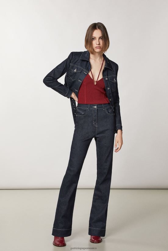 vestir mx Patrizia Pepe mujer pantalones vaqueros cómodos lavado azul marino medianoche 66024R94
