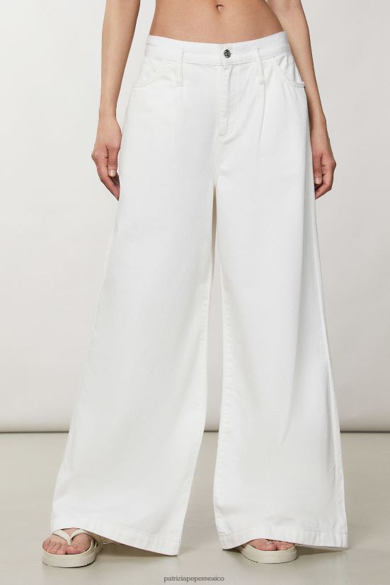 vestir mx Patrizia Pepe mujer vaqueros de gran tamaño blanco 66024R371