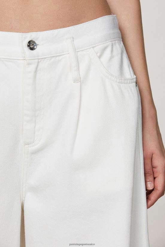 vestir mx Patrizia Pepe mujer vaqueros de gran tamaño blanco 66024R371