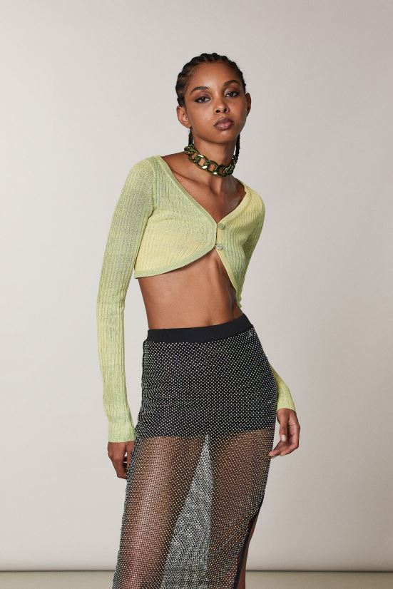 vestir mx Patrizia Pepe mujer cárdigan corto de viscosa degradación de cal soleada 66024R413