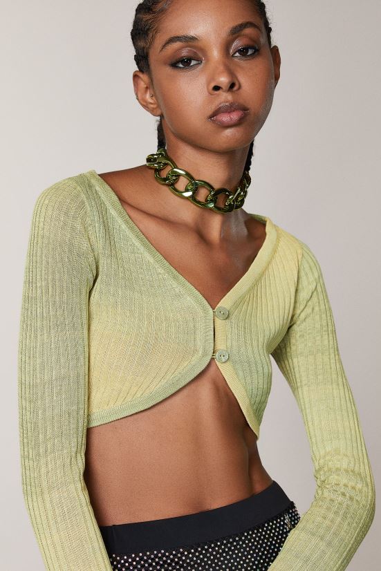 vestir mx Patrizia Pepe mujer cárdigan corto de viscosa degradación de cal soleada 66024R413