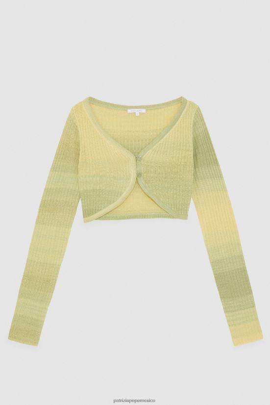 vestir mx Patrizia Pepe mujer cárdigan corto de viscosa degradación de cal soleada 66024R413