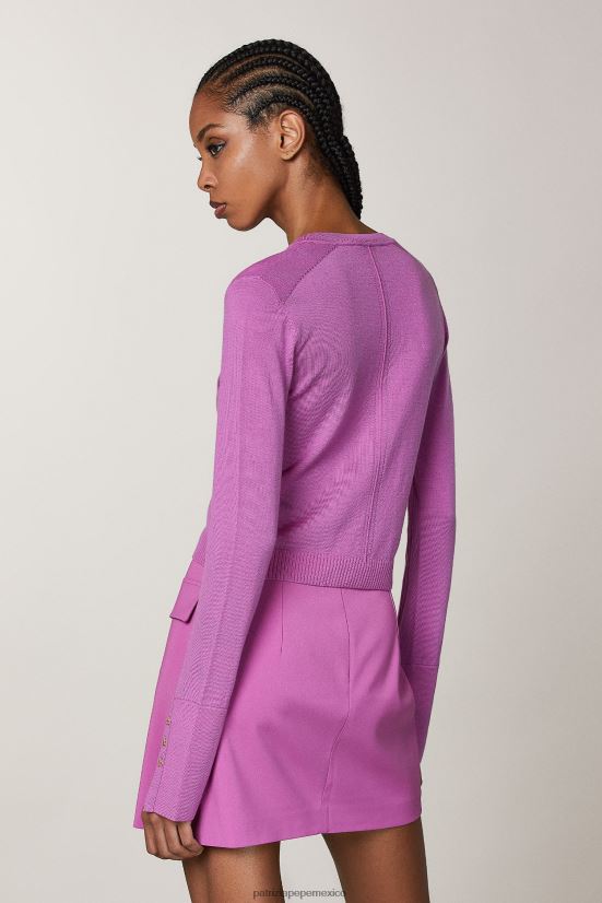 vestir mx Patrizia Pepe mujer cárdigan de lana orquídea morada 66024R527