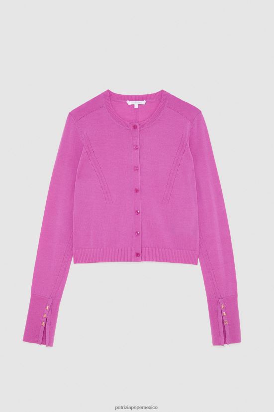 vestir mx Patrizia Pepe mujer cárdigan de lana orquídea morada 66024R527