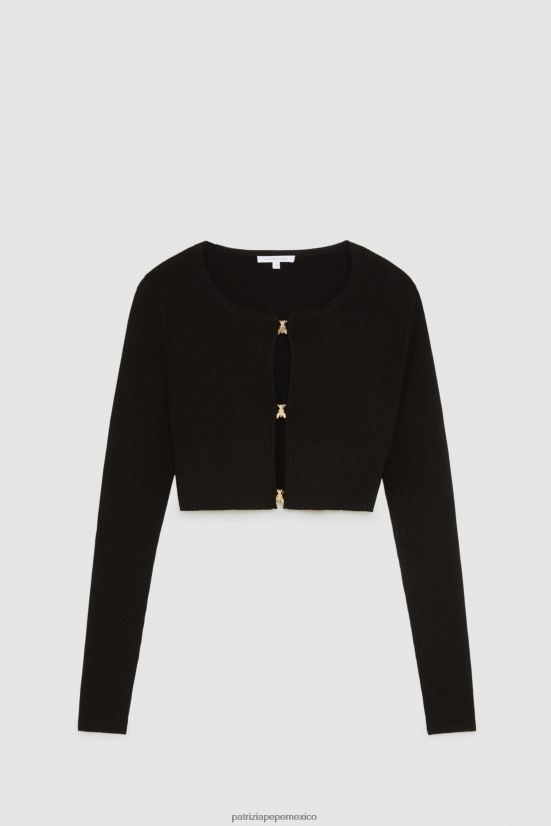 vestir mx Patrizia Pepe mujer cárdigan de punto de canalé Nerón 66024R441