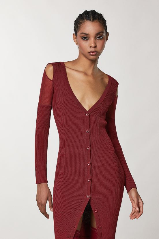 vestir mx Patrizia Pepe mujer cárdigan de viscosa esencial rojo marciano 66024R97