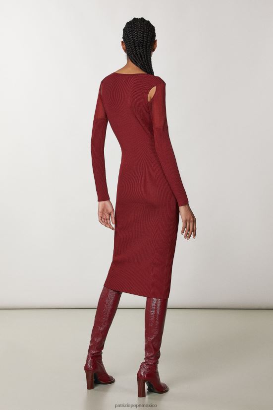 vestir mx Patrizia Pepe mujer cárdigan de viscosa esencial rojo marciano 66024R97