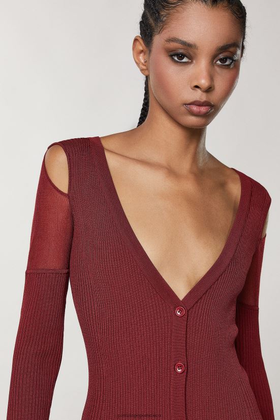 vestir mx Patrizia Pepe mujer cárdigan de viscosa esencial rojo marciano 66024R97