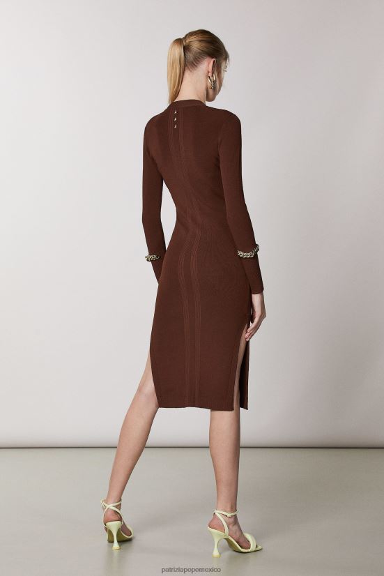 vestir mx Patrizia Pepe mujer cárdigan en mezcla de viscosa chocolate negro 66024R499