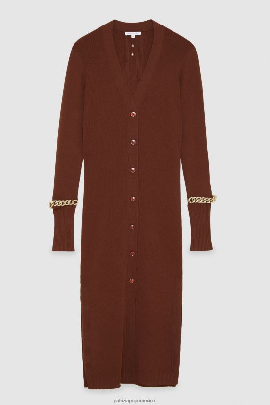 vestir mx Patrizia Pepe mujer cárdigan en mezcla de viscosa chocolate negro 66024R499