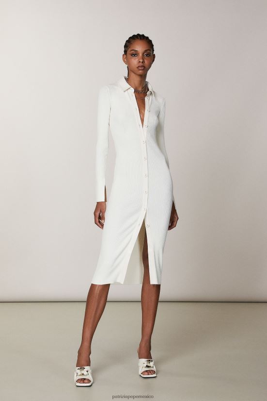 vestir mx Patrizia Pepe mujer cárdigan estilo vestido camisero gardenia blanca 66024R468