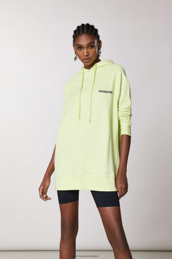 vestir mx Patrizia Pepe mujer sudadera con capucha de gran tamaño lima soleada 66024R420