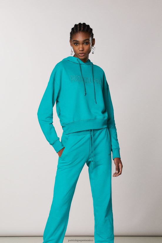 vestir mx Patrizia Pepe mujer sudadera con capucha esencial ilusión verde 66024R402