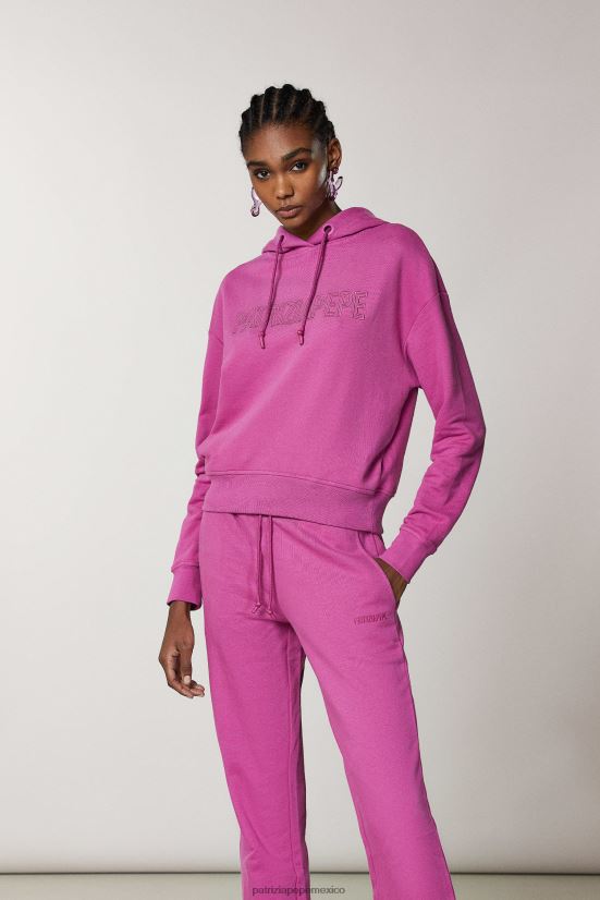 vestir mx Patrizia Pepe mujer sudadera con capucha esencial orquídea morada 66024R535