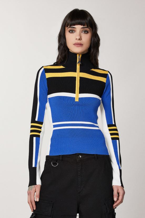 vestir mx Patrizia Pepe mujer jersey de cuello alto ajustado motorista azul real 66024R446