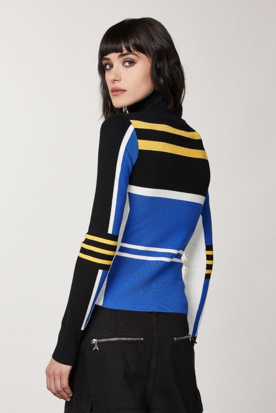 vestir mx Patrizia Pepe mujer jersey de cuello alto ajustado motorista azul real 66024R446