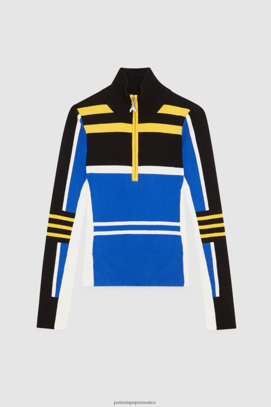 vestir mx Patrizia Pepe mujer jersey de cuello alto ajustado motorista azul real 66024R446